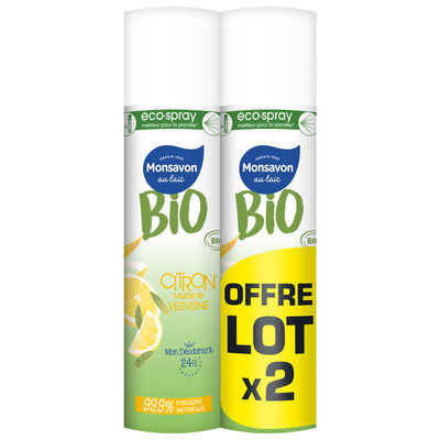 Monsavon BIO Déodorant Femme Spray Citron Touche de Verveine 2x75ml - 2