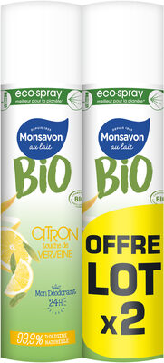 Monsavon Bio Déodorant Femme Spray Citron Touche de Verveine Lot 2x75ml - Produto - fr