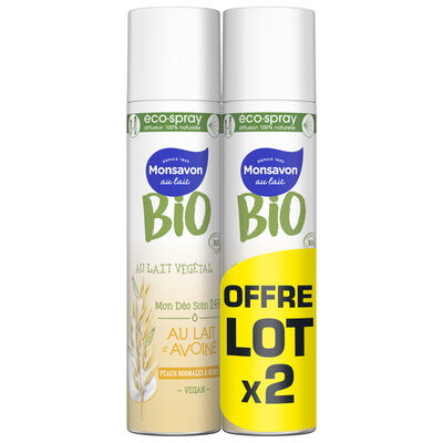 Monsavon BIO Déodorant Femme Spray Lait d'Avoine 2x75ml - 3
