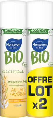 Monsavon Bio Déodorant Spray Lait d'Avoine Lot 2x75ml - Produit
