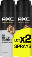 AXE Anti-transpirant Homme Dark Temptation 72h Anti-Humidité Lot 2x200ml - Produit - fr