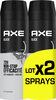 AXE Anti-transpirant Homme Black 72h Anti-Humidité Lot 2x200ml - Tuote