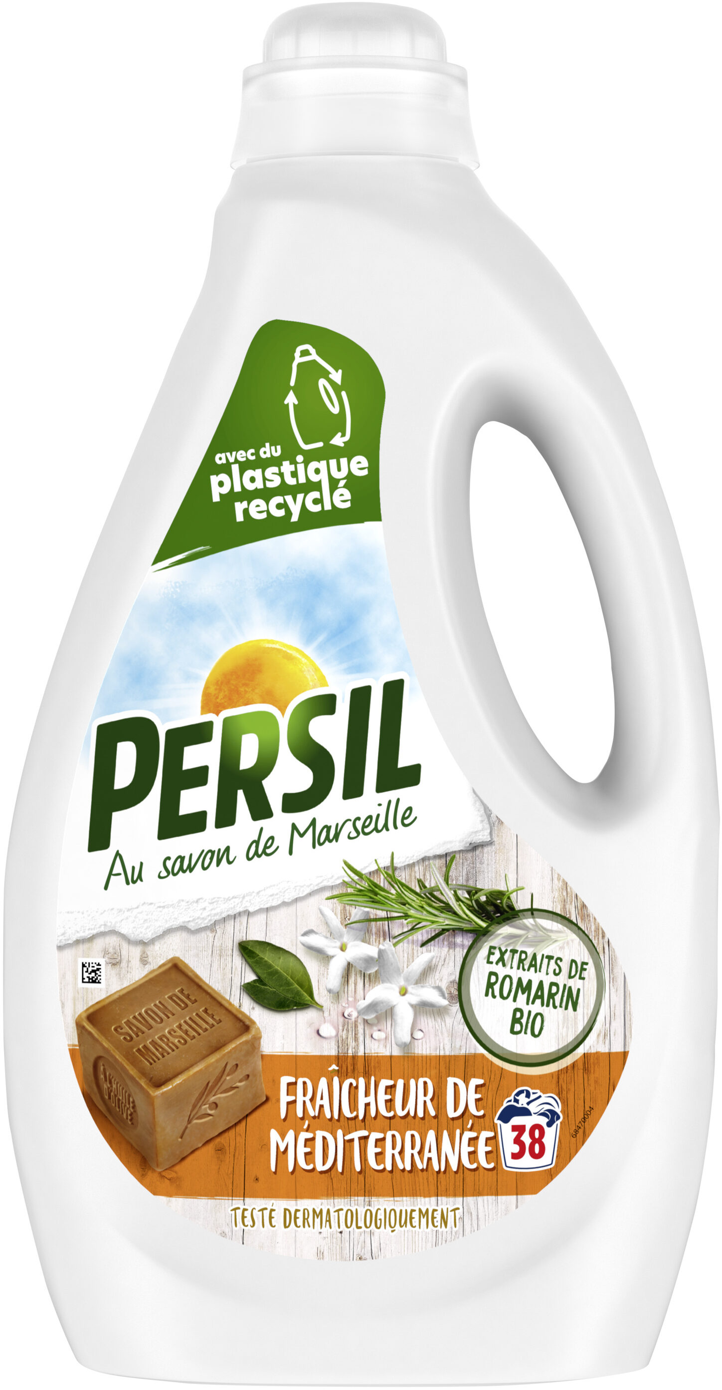 Persil Lessive Liquide Fraîcheur de Méditerranée aux extraits de Romarin Bio 1,9l 38 Lavages - Produit - fr