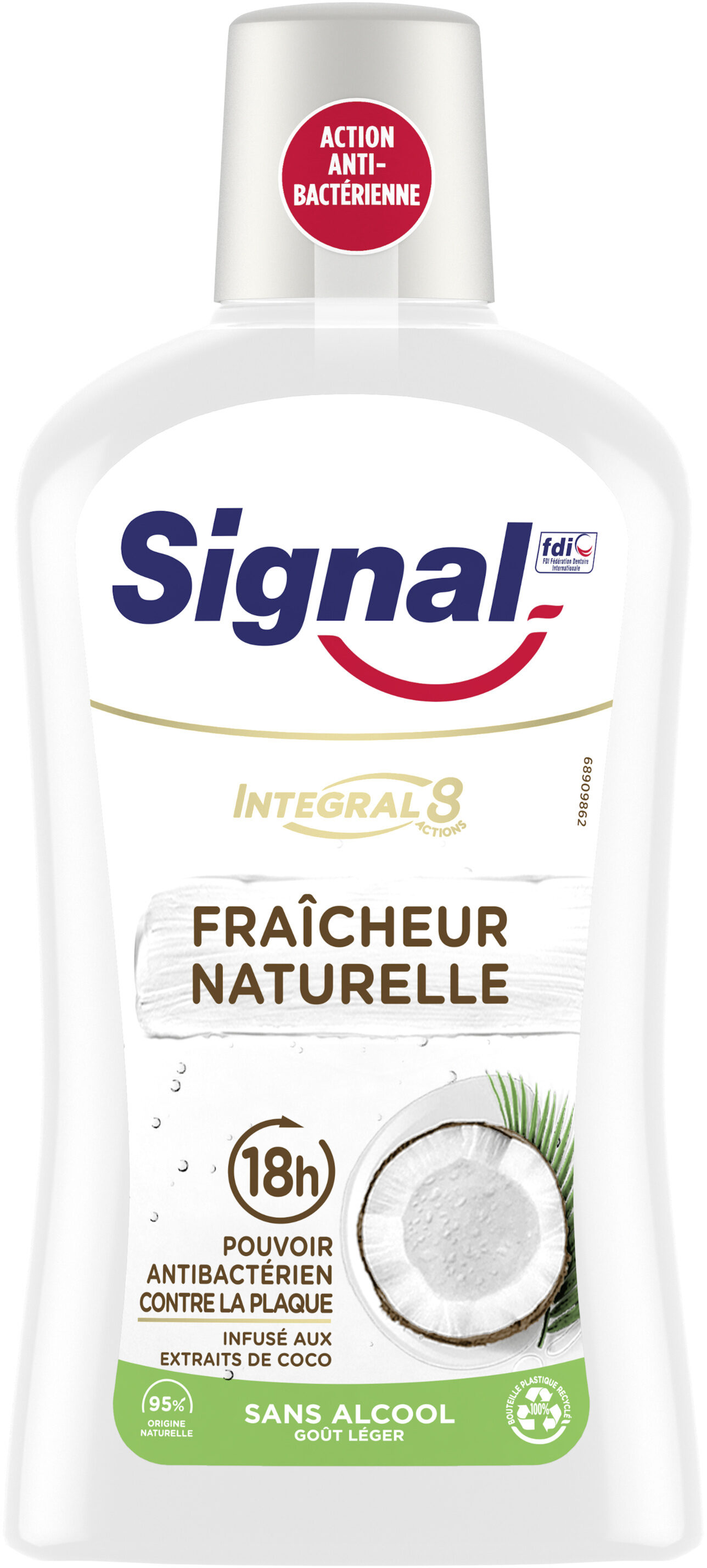 SIGNAL Bain de Bouche Antibactérien Integral 8 Nature Elements Fraîcheur Naturelle 500ml - Produit - fr