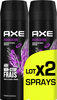 AXE Déodorant Bodyspray Homme Provocation 48h Non-Stop Frais Lot 2x200ml - Produto