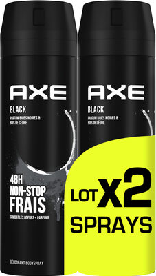 AXE Déodorant Bodyspray Homme Black 48h Non-Stop Frais Lot2x200ml - Product - fr