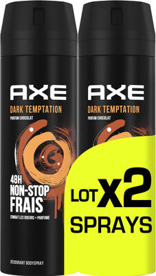 AXE Déodorant Bodyspray Homme Dark Temptation 48h Non-Stop Frais Lot 2x200ml - Product - fr