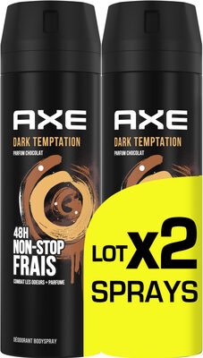 AXE Déodorant Bodyspray Homme Dark Temptation 48h Non-Stop Frais 2x200ml - Product - fr
