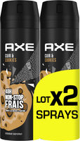 AXE Déodorant Bodyspray Homme Collision Cuir & Cookies 48h Non-Stop Frais Lot 2x200ml - Produit - fr