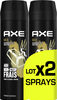 AXE Déodorant Homme Bodyspray Gold 48h Non-Stop Frais 2x200ml - Produto
