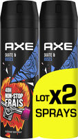 AXE Déodorant Bodyspray Homme Skate & Roses 48h Non-Stop Frais Lot 2x200ml - Produit - fr