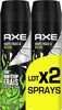 AXE Déodorant Bodyspray Homme Draps Frais & Wasabi 48h Non-Stop Frais 2x200ml - Product