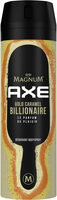 Axe Déodorant Homme Bodyspray Magnum Gold Caramel Billionaire 48h Non-Stop Frais 200ml - Produit - fr