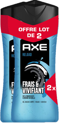 Axe Gel Douche 3en1 Homme Re-Load Frais et Vivifiant Lot 2x400ml - Product