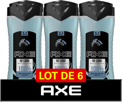 AXE Gel Douche 3-en-1 Homme Re-Load Frais et Vivifiant 6x400ml - Product