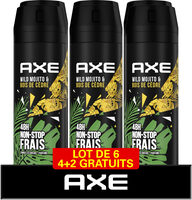AXE Déodorant Bodyspray Homme Wild 48h Non-Stop Frais Lot 6x200ml GV - Product - fr