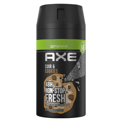 Axe Déodorant Homme Bodyspray Compressé Collision Cuir & Cookies 48h Frais 100ml - 12