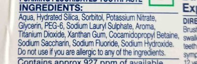 Sensodyne toothpaste - Ingredients - en