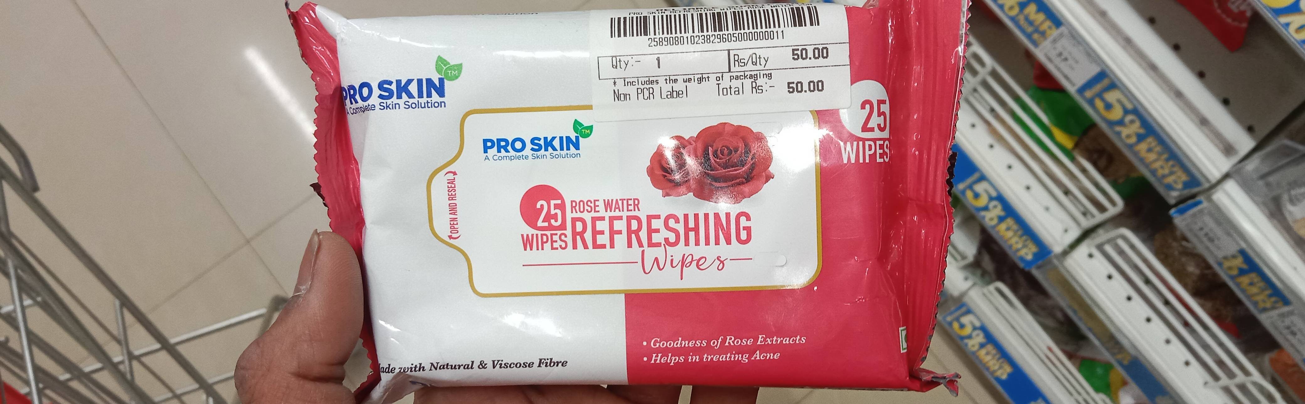 Pro skin Rose Water Wipes 25 - Tuote - en