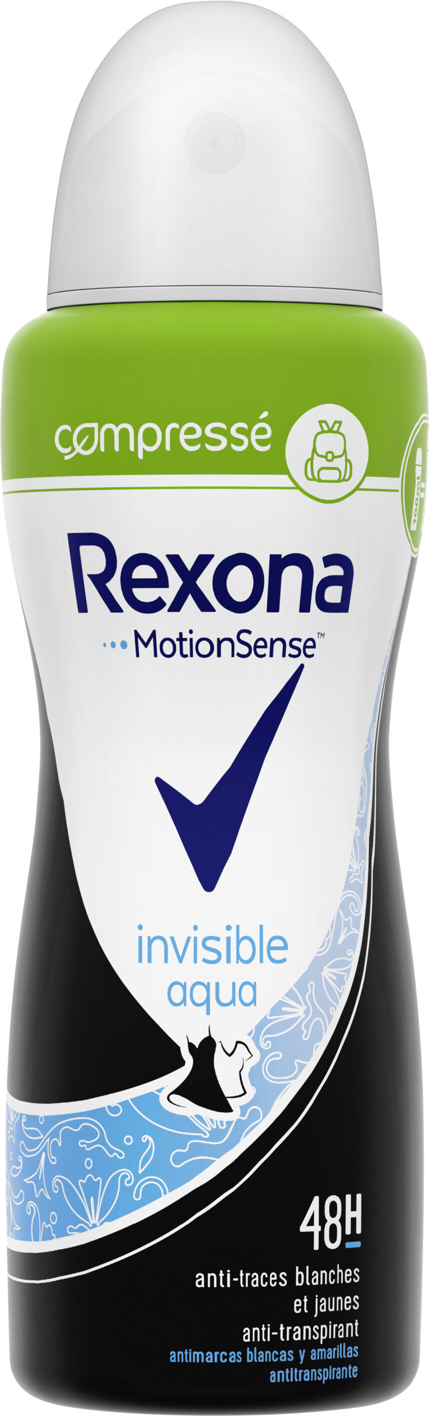 Rexona Déodorant Femme Spray Antibactérien Invisible Aqua 100ml - Produit - fr