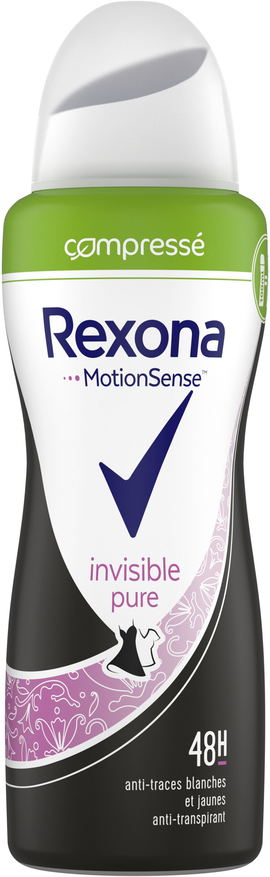 Rexona Déodorant Femme Spray Anti-Transpirant Compressé Invisible Pure 100ml - Produit - fr