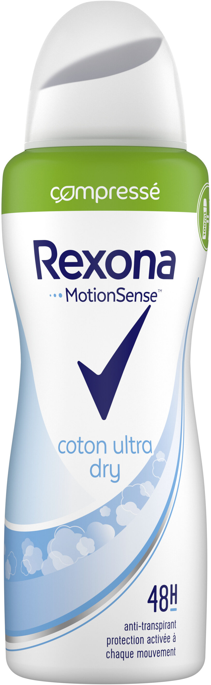 Rexona Déodorant Femme Spray Anti-Transpirant Compressé Coton Ultra Dry 100ml - Produit - fr