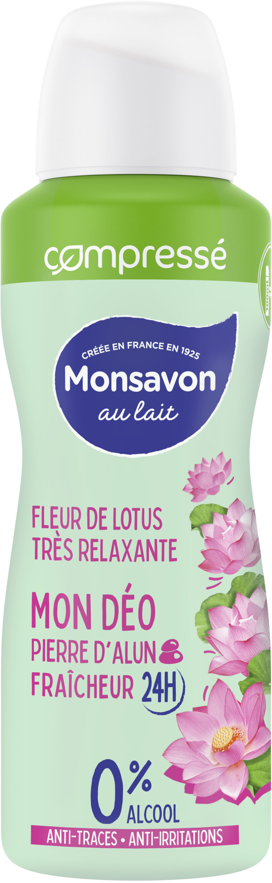 Monsavon Déodorant Femme Spray Compressé Fleur de Lotus Presque Divine 100ml - Product - fr