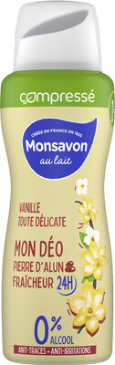 Monsavon Déodorant Femme Spray Compressé Vanille Toute Délicate 100ml - Tuote - fr